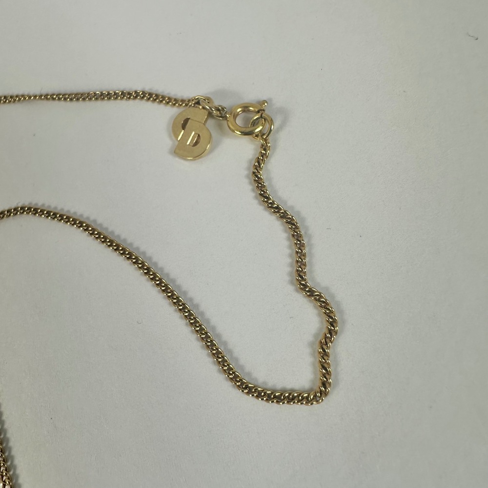 Vintage Christian Dior CD Logo Gold Chain Necklace Designer Jewelry - Picture 3 of 9